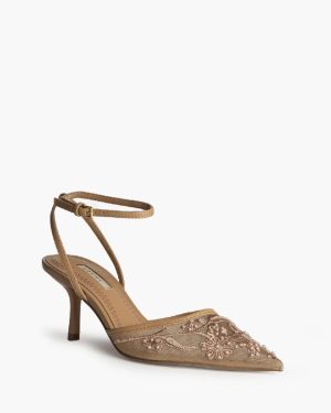 Sandalia Camel Tacon bajo